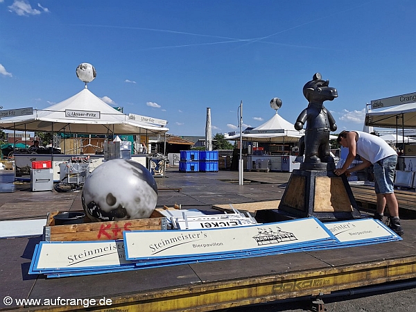 aufbau cranger kirmes 11juli2023